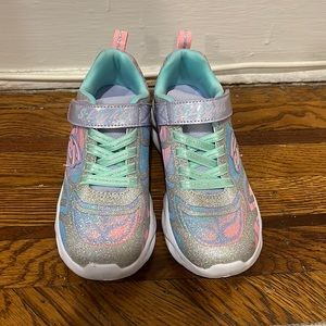Skechers S Lights Girls Sneakers Pastel Glitter Sneakers